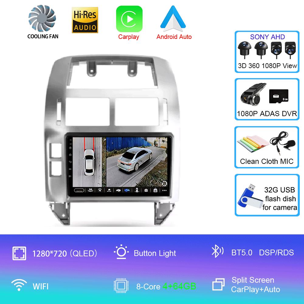 Android 14 For Volkswagen Polo Mk4 IV 4 2001 - 2009 Car Radio Video Player Navigation Stereo GPS No 2din 2 Din Dvd