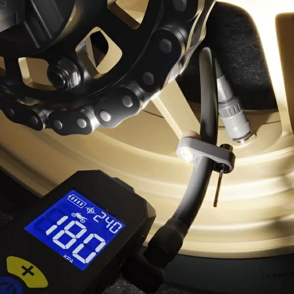 Michelin Wiederaufladbare Tragbare Elektrische Reifenpumpe für Autos, Motorräder und Motorräder. Inklusive Adapter für Bälle, Reifen im britischen Stil, Fahrräder,