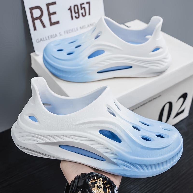 

Sandals strength 25E07 summer trend fashionable gradient color stepping on the shit feeling outer hole shoes 42-43 синий