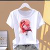 (Asian Size) Cute Watercolor Style O-neck Casual Clothing Short Sleeve T Shirt Printed T-shirts Fashion Female Women's Top Graphic Tee