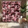Leopard Mushroom Shower Curtain – Pink & Brown Fungi With Spotted Pattern, Whimsical Nature Art, Polyester, Includes Hooks