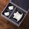 Hover Cover Bowl Suet Jade Porcelain White Porcelain High-end Three Talents Brewing Tea Bowl One Pot Two Cups Gift Box Light Luxury Boutique Tea Set