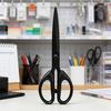 Large-sized Rust-proof Stainless Steel Black-edge Scissors, Household Non-stick Adhesive Scissors, Kitchen and Office Paper-cutting Scissors