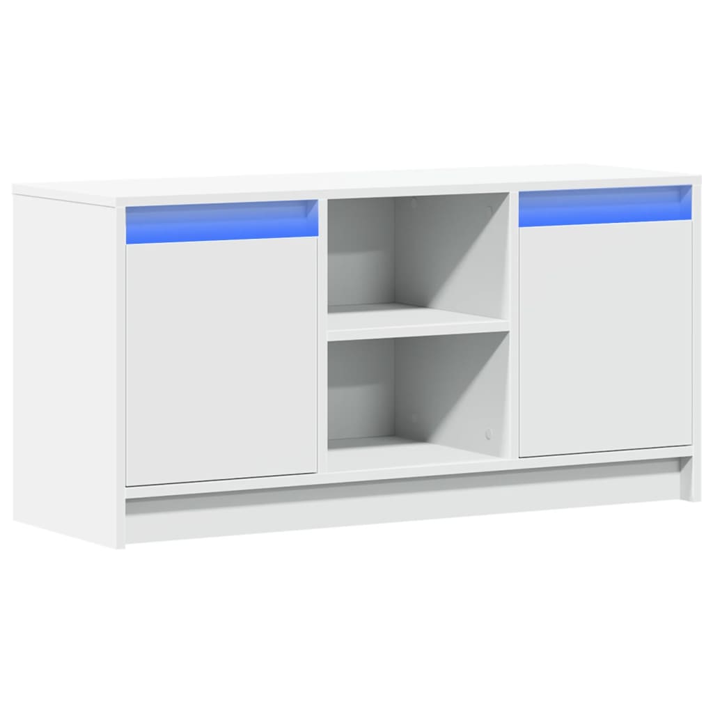 Vidaxl TV Cabinet with LED, White, 100X34X50 Cm, Wood-Based Material