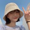 Summer Hollow Bucket Hat Women's Breathable Hat Thin Anti-ultraviolet Sun Hat Fashion Basin Hat Bucket Advanced Sense
