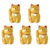 Beckoning Set Gold Cat Lucky Good Attracting Good Lucky New Interior Japanese Novelty Novelty Item Fortune-telling Maneki-neko (Right-paw Cat) 5-piece