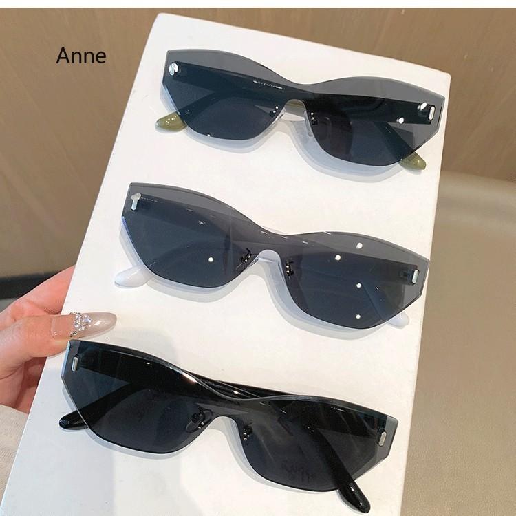 Cat Eye Shape Men's Sun Glasses Rimless Cut Edge UV Protection Sunglasses Men Outdoor Travelling Sun Glasses for Women Gafas