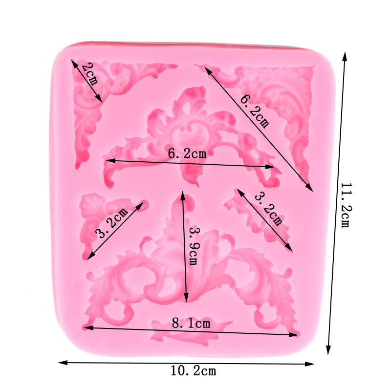 Baroque Scroll Relief Fondant Silicone Mold Cake Border Decorating Tools DIY Cupcake Chocolate Gumpaste Candy Resin Clay Moulds