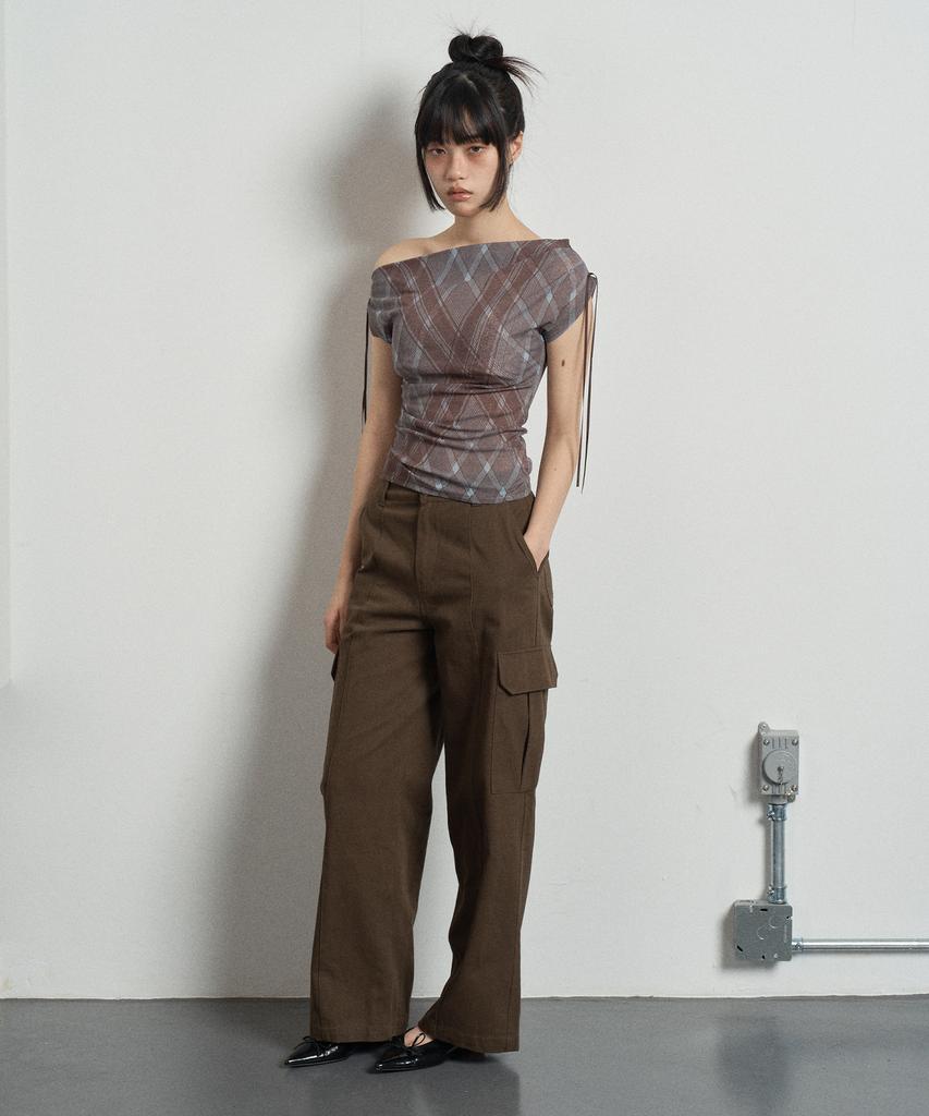 SWAYGLOW Solid Cargo Pants Brown