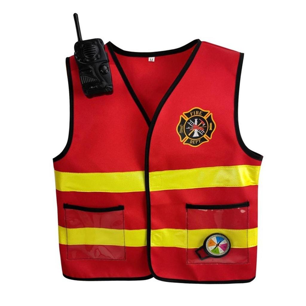 6-piece Children's Firefighter Costume Set, Vest, Party Accessories,