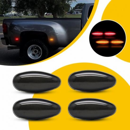 4X LED Side Marker Lights For 2001-2014 Chevy Silverado 2500HD 3500HD 15793902