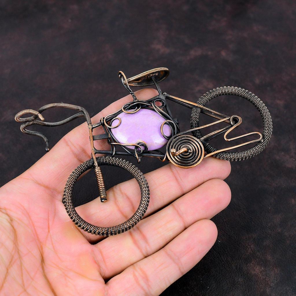Phosphosiderite Pendant Copper Wire Wrapped Pendant Gemstone Pendant Handmade Cycle Pendant Phosphosiderite Copper Jewelry Anniversary Gifts