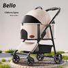 Bello Suministros para Mascotas Cochecito con Impermeable y Cojín de Asiento Extraíble para Perros