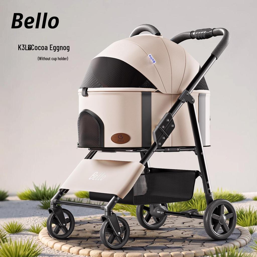 Bello Suministros para Mascotas Cochecito con Impermeable y Cojín de Asiento Extraíble para Perros
