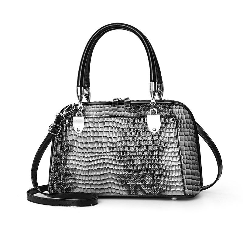 Handbag bag snake pattern shoulder bag messenger bag women's bag high quality leather shell bag bags