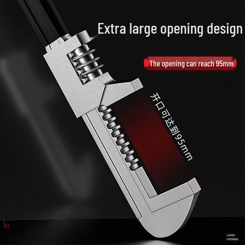 Large F-Type Adjustable Multi-Function Wrench, Right Angle Pipe Wrench, Chrome Vanadium Steel