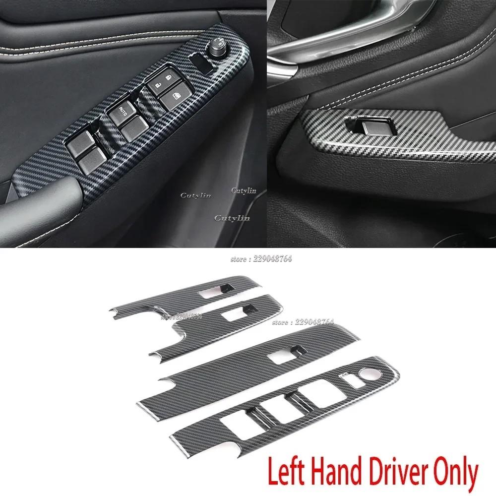 LHD RHD For Isuzu D-MAX DMAX MU-X MuX -2024 Carbon Fiber Window Lift Switch Cover Trim ide Door Armrest Frame Car Styling