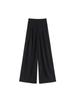 Women's Summer Ice Silk Striped Wide-Leg High-Waisted Pants - Thin, Slimming, Loose, Floor-Length, Casual Straight-Leg.