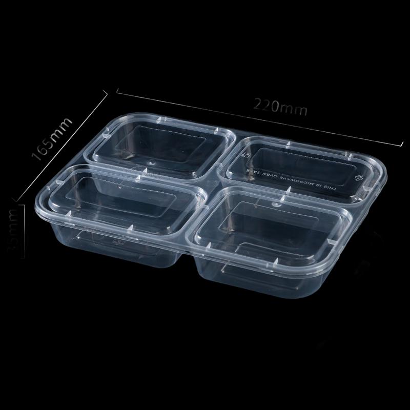 Ronghe Disposable 4-Compartment PP Lunch Boxes