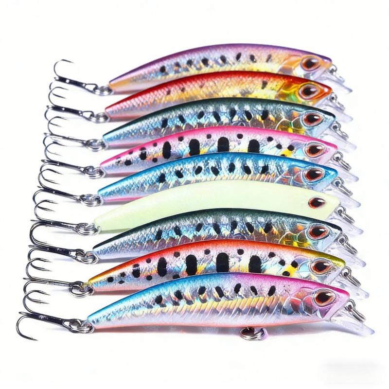 New Submerged Long Casting Minnow Lure6.8CM6.5G10High Carbon Steel Hook Lure Set for Bass and Perch Fishing
