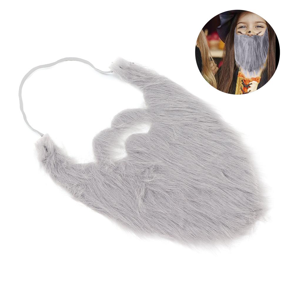 Halloween Party Fake Beard Costume Facial False Beard Male Fake Whisker for Party Supplies Grey