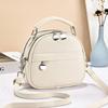 Pu Leather Small Round Crossbody Bag For Casual Travel Women