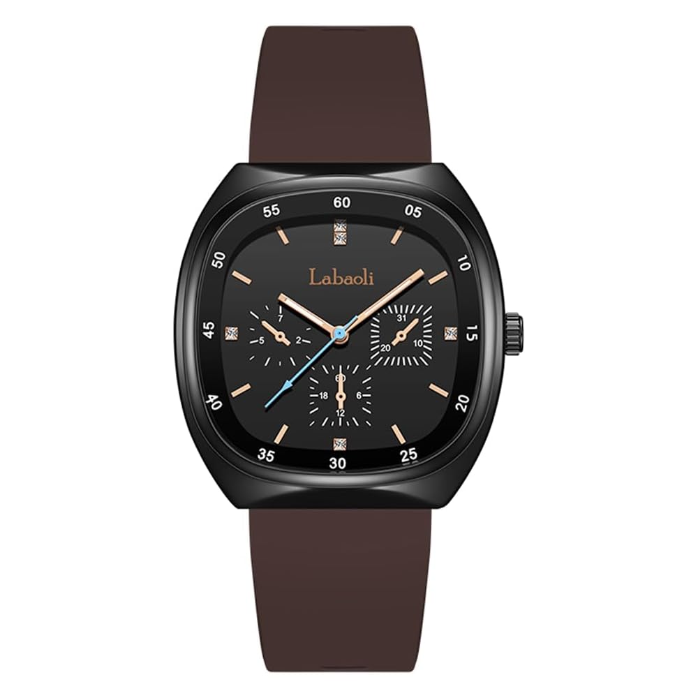 Square Women s Silicone Waterproof Sports Watch Brown Casual Big Face Stylish Gift for Students
