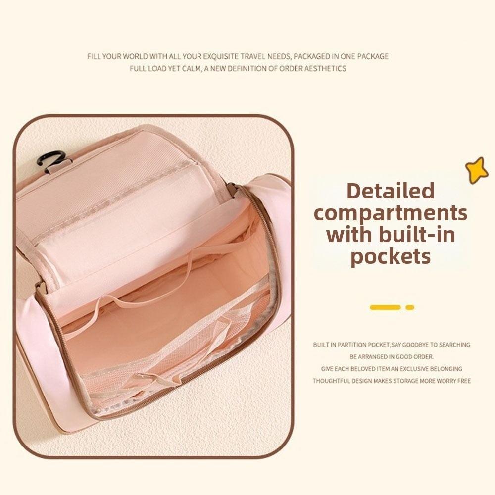 With Hook Cosmetic Organizer Waterproof Toiletry Pouch Fashion Hanging Makeup Bag  Bathroom Storage