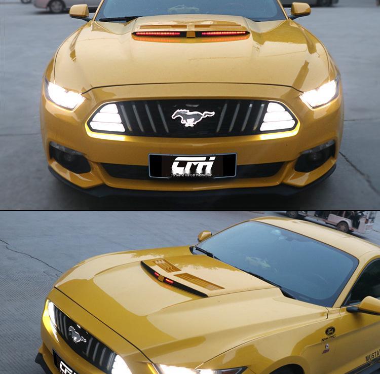 15-17 Ford Mustang Ranger Thunderbolt Decorative Hood Panel with Lights