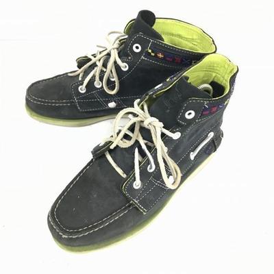 Leather Short Boots 7W 25 Navy 2WAY(USED)