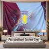 Custom Name Text Tapestry Aston Villa Personalized Polyester Wall Tapestry For Bedroom And Room