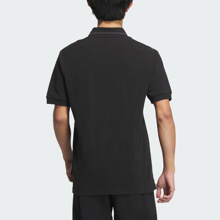Adidas Wuji Series Collar Trim Sports Casual Short Sleeve Polo Shirt Men Tops Black IP4914
