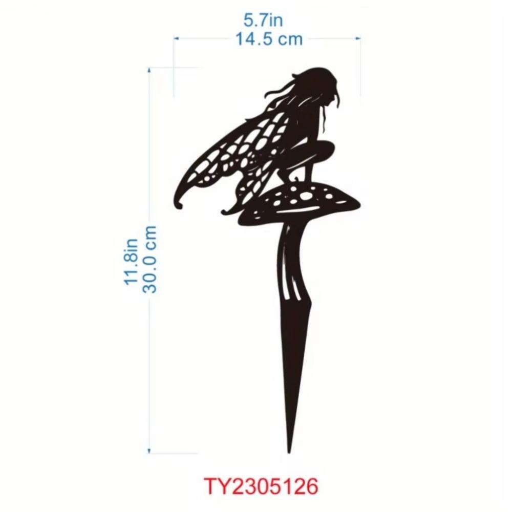 Trendy Metal Pixie Garden Sculpture for Patio Lawn Yard and Wall Decor