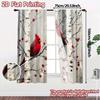 Set Of 2 Contemporary Flat Printing Jit Curtains Without Rod Cardinal Encounter Chic Polyester Easy Install Curtain