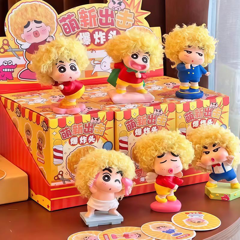 New Crayon Shin-Chan Afro Series Cartoon Anime Figure Surprise Desktop Decoration Model Doll Birthday Gift For Anime Fans