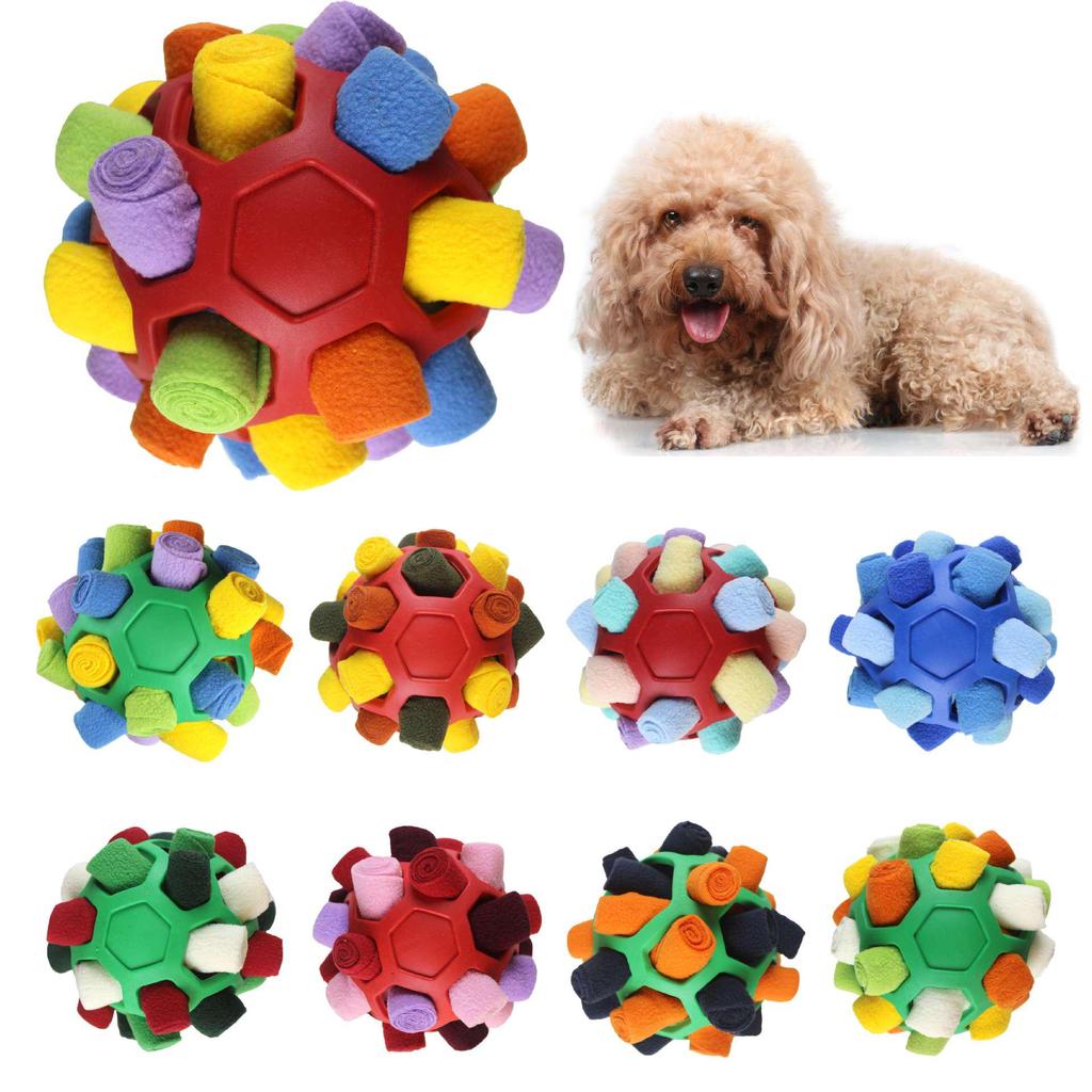 QQ Bouncy Rainbow Sniffing Ball: Interactive Foraging and Training Toy for Cats and Dogs