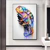 Abstract Graffiti Aesthetics Animal Canvas Paintings Chameleon Wall Art Posters and Prints Modern Artwork Living Room Home Decor No Frame