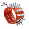 Punk Men Women Faux Leather Multiple Spikes Bracelet Bangle Jewelry Wrist Decor