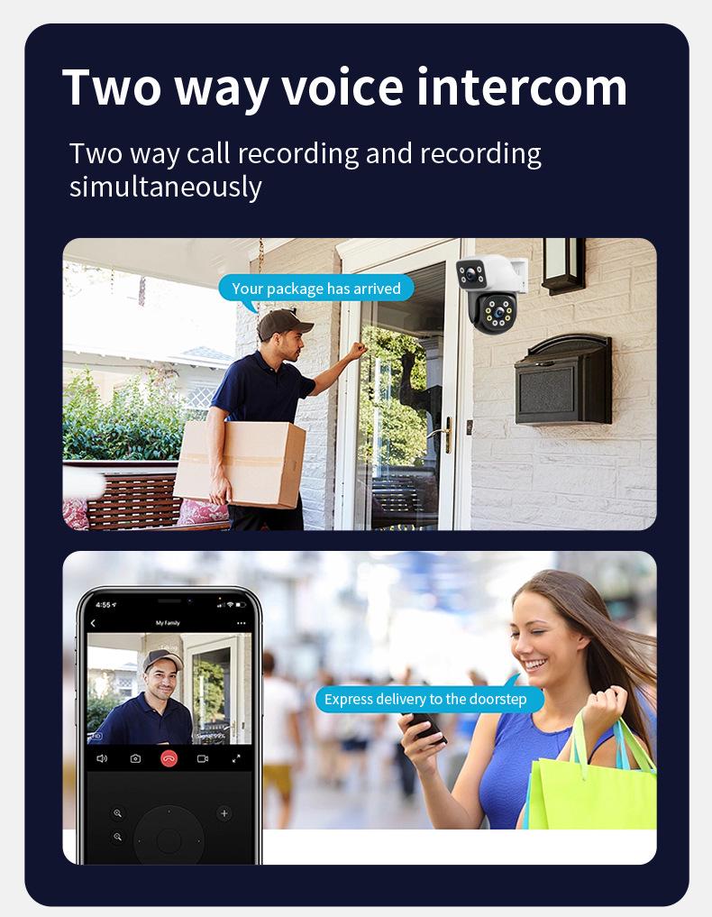 360° Dual Lens Wireless Waterproof Outdoor Surveillance Dome Camera