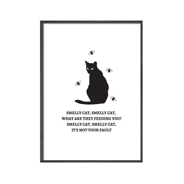 Illustration Art Prints Inspirational Quotes Poster Thanksgiving Pictures Black Cat Chicken Sofa Wall Art Picture for Home Decor