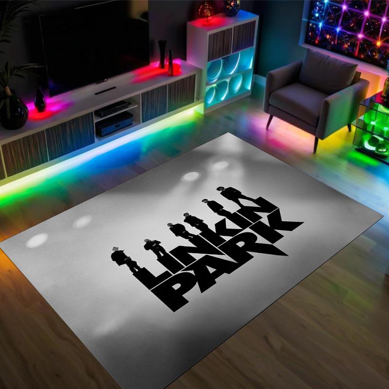 Linkin Park Design Crystal Velvet Carpet Cozy Non?Slip Printed Rug For Bedroom Living Room Entrance