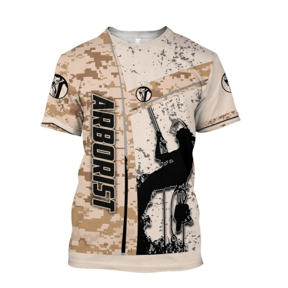 Lumberjack Summer Pánské rychleschnoucí tričko s 3D potiskem, venkovní volný střih, módní, osobnost, velká velikost, krátký rukáv, kvalitní tričko