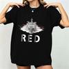Women's Casual Short Sleeve T Shirt Crew Neck Loose Fit Printed Letter Graphic Tee Top for Everyday Wear