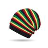 Muži Ženy Podzim Zima Barevná Pruhovaná Vlněná Čepice Duhová Pletená Teplá Čepice