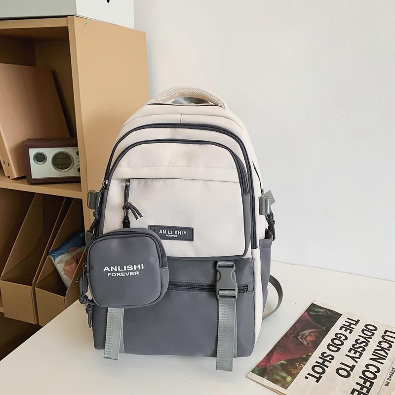SchoolbagAN LISHI new trendy cool Japanese ins tooling strong and durable college student couple computer backpack