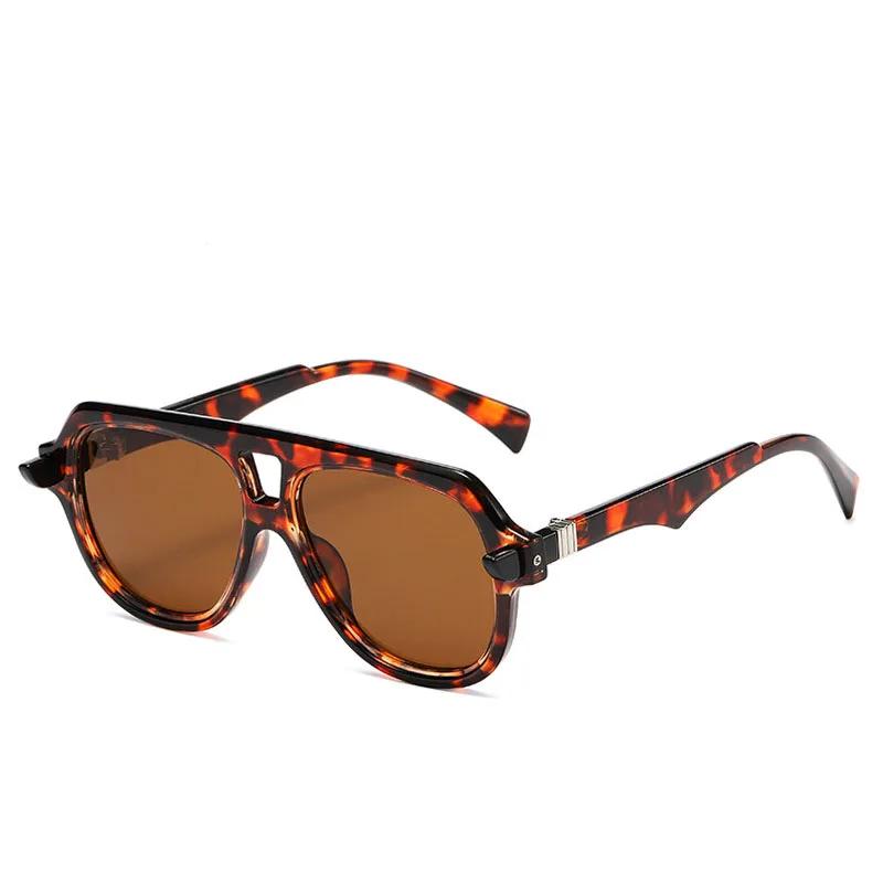Popular Vintage Brand Designer Double Bridge Pilot Sunglasses Women For Men Sun Glasses Punk Luxury Big Frame Shades UV400