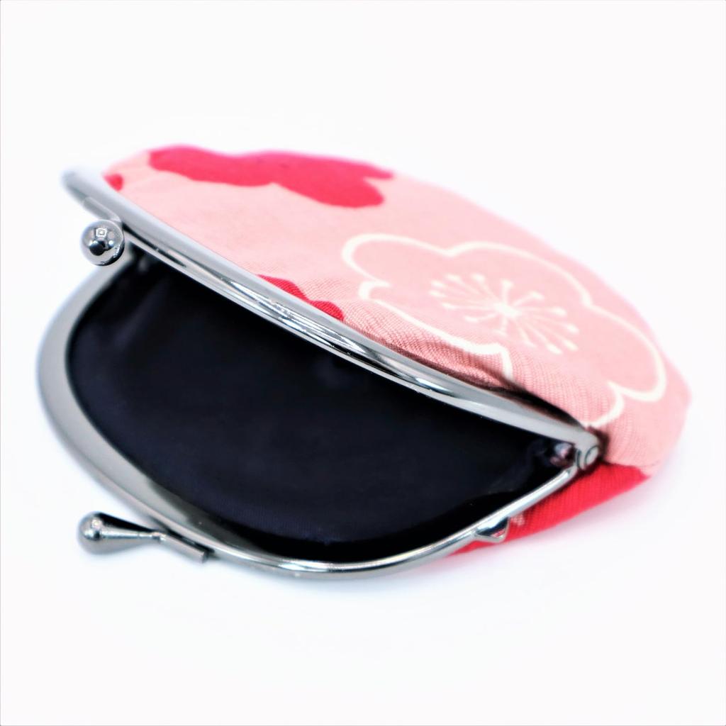 Maruzen Coin Clasp Plum Blossom Made in x 12 x 3 cm Purse, Closure, Design, Pink, Japan, Approx. 10.5
