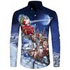 Christmas Long Sleeve Shirt Lapel Men's Button Up Shirt Autumn Christmas Snowman 3D Printed Men's Casual Party Holiday Top