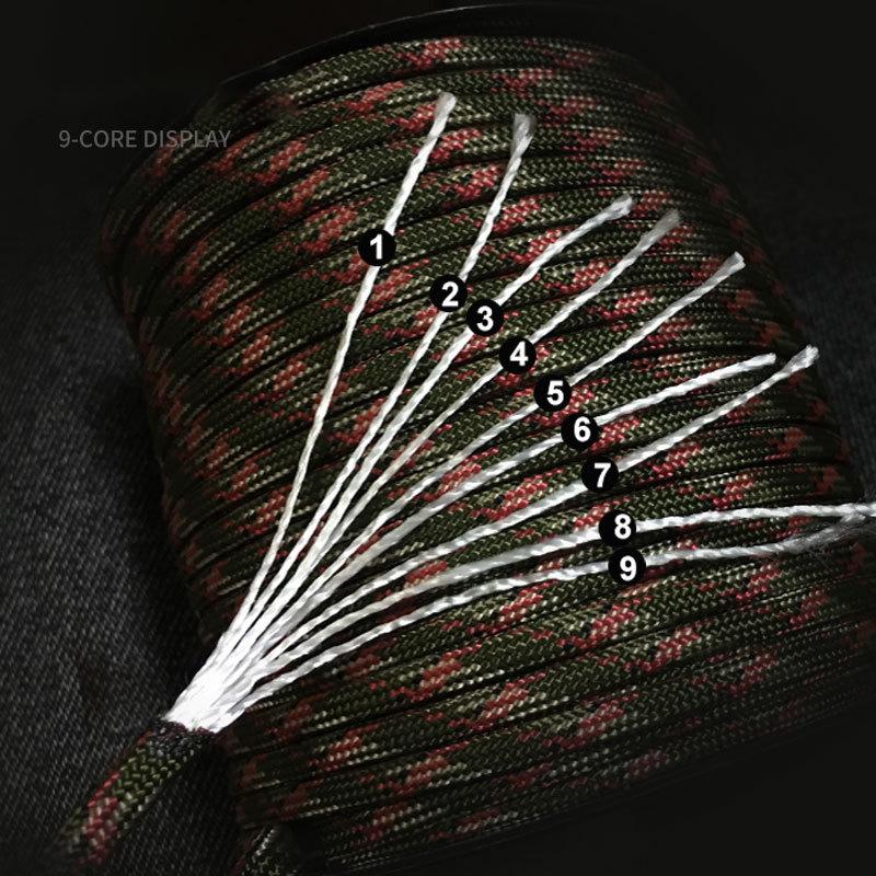 100M 550 Military Standard 9-Core Paracord Rope 4Mm Outdoor Parachute Cord Survival Umbrella Tent Lanyard Camping Strap
