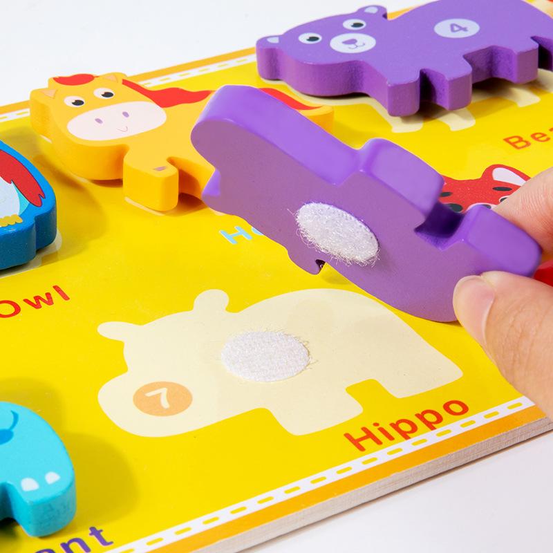 Children's Digital Animal Traffic Tear Puzzle Toy Puzzle Puzzle Early Education Puzzle Building Block Hand Grab Board Pinyin Alphabet